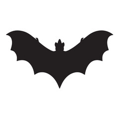 A black silhouette bat set, Clipart on a white Background, Simple and Clean design, simplistic