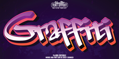 Graffiti editable text effect, customizable gangsta and ghetto 3D font style - obrazy, fototapety, plakaty