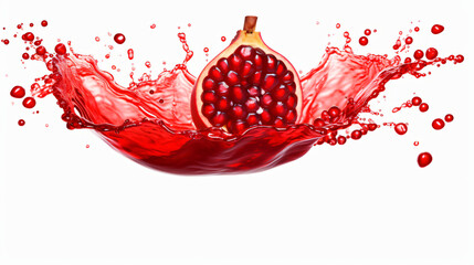 pomegranate juice dripping isolated on white