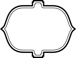 Islamic Frame Design double lines Black Stroke silhouettes Design pictogram symbol visual illustration