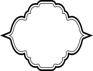 Islamic Frame Design double lines Black Stroke silhouettes Design pictogram symbol visual illustration