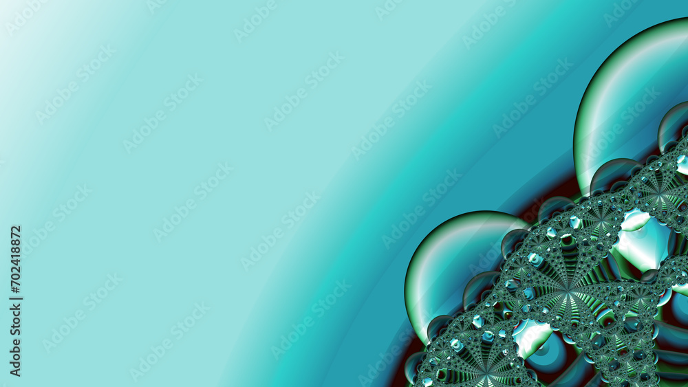Aufkleber single teal green template and copy space design with bubble pattern motif