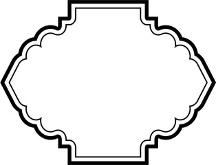 Islamic Frame Design double lines Black Stroke silhouettes Design pictogram symbol visual illustration