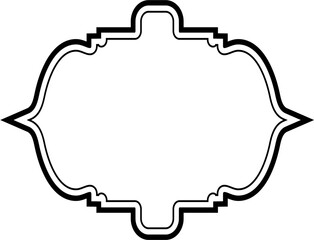 Islamic Frame Design double lines Black Stroke silhouettes Design pictogram symbol visual illustration