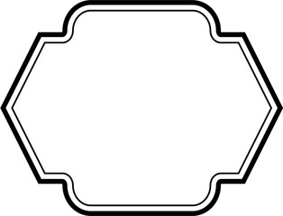 Islamic Frame Design double lines Black Stroke silhouettes Design pictogram symbol visual illustration