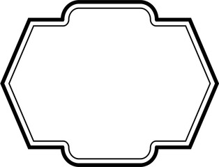 Islamic Frame Design double lines Black Stroke silhouettes Design pictogram symbol visual illustration