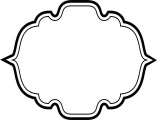 Islamic Frame Design double lines Black Stroke silhouettes Design pictogram symbol visual illustration