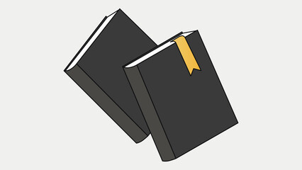 Two Black Notebooks with a Yellow Bookmark