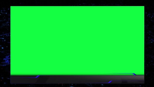 Video Player Overlay with Green Screen and Technological Background