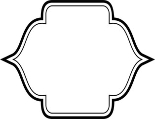 Islamic Frame Design double lines Black Stroke silhouettes Design pictogram symbol visual illustration