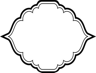Islamic Frame Design double lines Black Stroke silhouettes Design pictogram symbol visual illustration