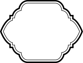 Islamic Frame Design double lines Black Stroke silhouettes Design pictogram symbol visual illustration
