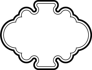 Islamic Frame Design double lines Black Stroke silhouettes Design pictogram symbol visual illustration