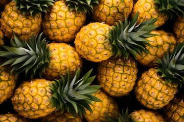 Background of ripe pineapples