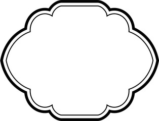 Islamic Frame Design double lines Black Stroke silhouettes Design pictogram symbol visual illustration