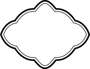 Islamic Frame Design double lines Black Stroke silhouettes Design pictogram symbol visual illustration