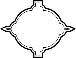 Obraz premium Islamic Frame Design double lines Black Stroke silhouettes Design pictogram symbol visual illustration