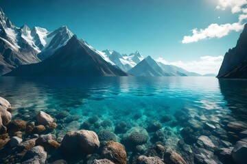 blue iceberg in polar regions