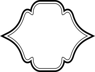 Islamic Frame Design double lines Black Stroke silhouettes Design pictogram symbol visual illustration