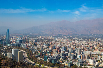 aerial view santiago chile
