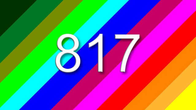 817 colorful rainbow background year number