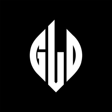 GLD circle letter logo design with circle and ellipse shape. GLD ellipse letters with typographic style. The three initials form a circle logo. GLD Circle Emblem Abstract Monogram Letter Mark Vector.