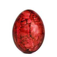 Red easter egg on white background