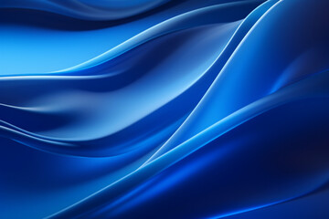 Fototapeta premium A Blue Wavy Shiny Abstract Background