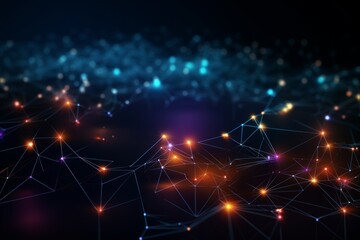 Abstract network design with glowing lines