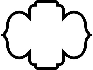 Islamic Frame Design Bold Line Black Stroke silhouettes Design pictogram symbol visual illustration