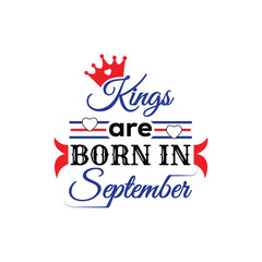 Mug design template kings are born in september