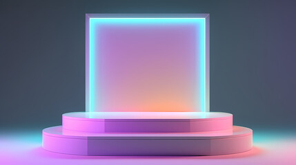 Fototapeta premium 3D rendering minimalist background product booth, podium, stage, product commercial photography background, cosmetics booth