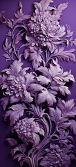 Elegant Purple Blossoms in Detailed Artwork