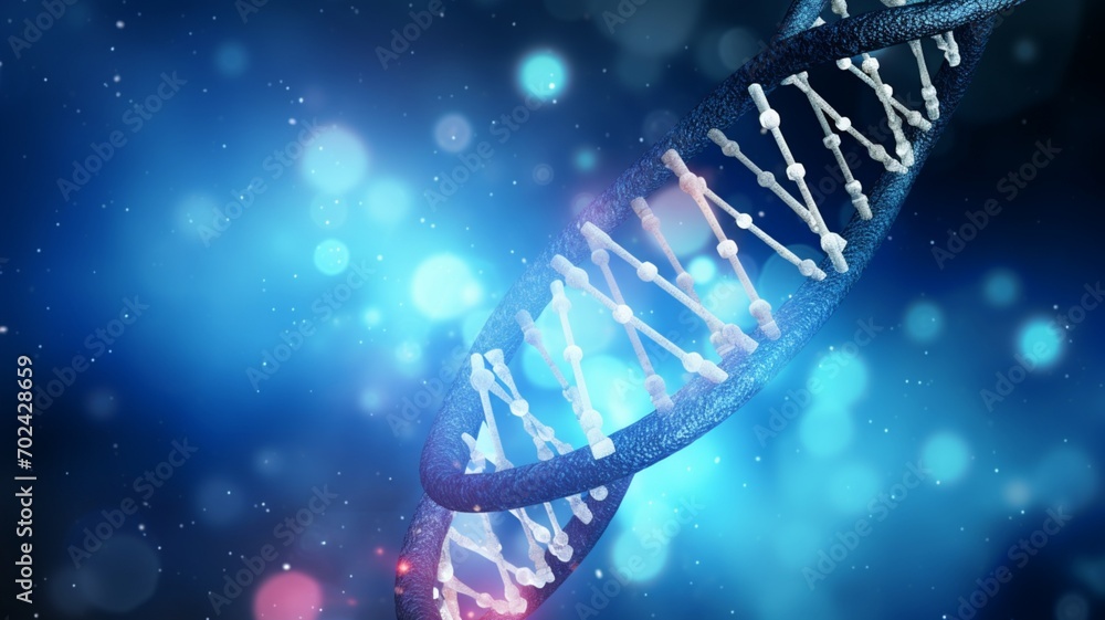 Poster dna spark: an artistic illustration unveiling the elegance of dna in a captivating display of scient