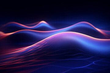 Obraz premium Abstract Digital Waves Flow in Futuristic Technology Concept