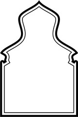 Islamic Arch Design double lines Outline Linear Black Stroke silhouettes Design pictogram symbol visual illustration