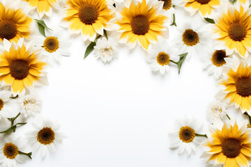Aesthetic Sunflower Delight Simple White Background