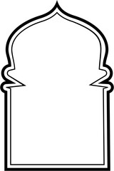 Islamic Arch Design double lines Outline Linear Black Stroke silhouettes Design pictogram symbol visual illustration