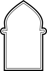 Islamic Arch Design double lines Outline Linear Black Stroke silhouettes Design pictogram symbol visual illustration