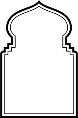 Islamic Arch Design double lines Outline Linear Black Stroke silhouettes Design pictogram symbol visual illustration