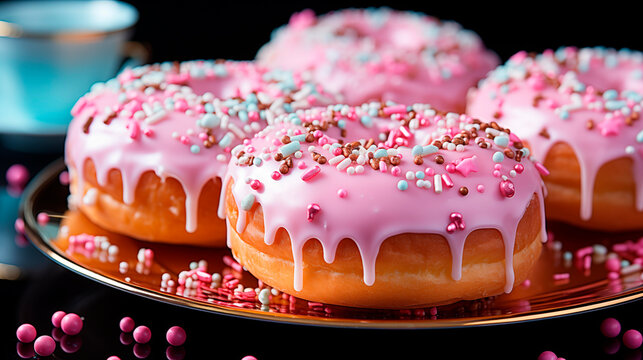 donuts de diferentes sabores y colores sobre la mesa