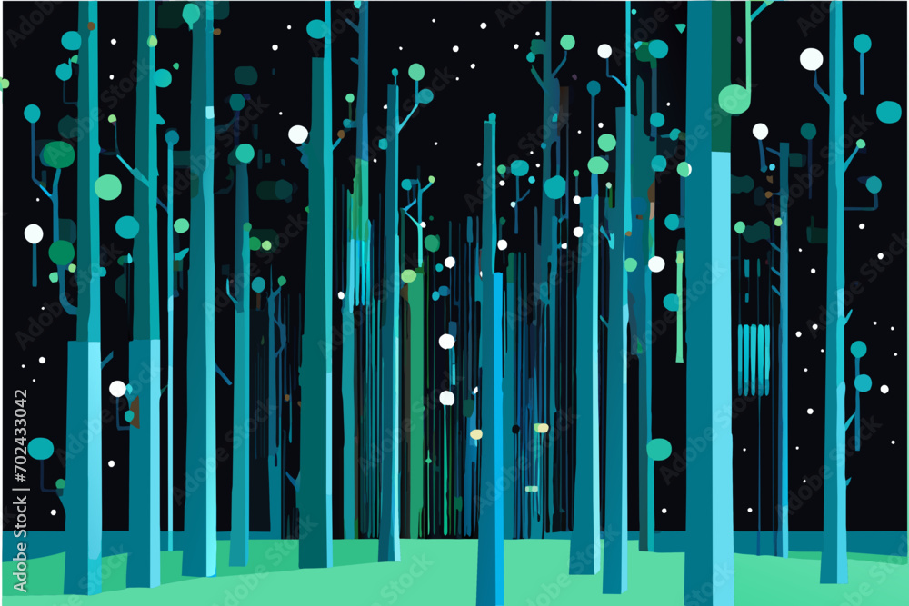 Poster a binary code forest with data streams. vektor illustation
