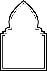 Islamic Arch Design double lines Outline Linear Black Stroke silhouettes Design pictogram symbol visual illustration