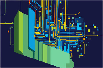 Fototapeta premium A circuit board puzzle. vektor illustation