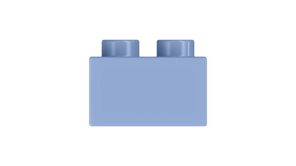 Serenity Block Isolated on a White Background. Close Up View of a Plastic Children Game Brick for Constructors, Side View. High Quality 3D Rendering with a Work Path. 8K Ultra HD, 7680x4320