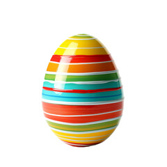 Colorful decorated easter egg isolated on white transparent background