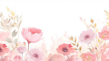 Obraz na płótnie Canvas Floral frame with decorative flowers, decorative flower background pattern, floral border background