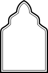Islamic Arch Design double lines Outline Linear Black Stroke silhouettes Design pictogram symbol visual illustration