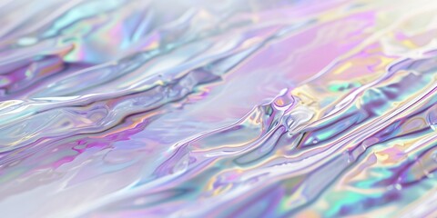 Iridescent fabric background. Shiny mother of pearl fabric, bright multi-colored fabric, pastel colorful spectrum liquid flow backgrounds.