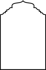 Islamic Arch Design Thin Line Black stroke silhouettes Design pictogram symbol visual illustration